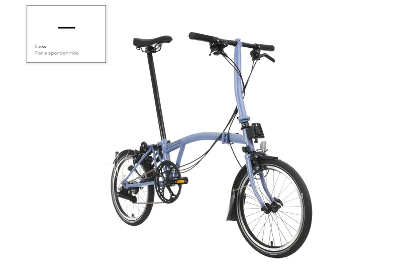 Brompton C Line Explore Folding Bike 2023 in Cloud Blue and Black-2